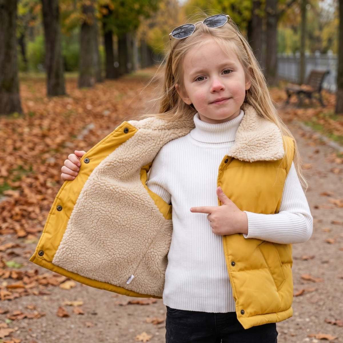 Lilo Lambswool Fleece Vest - Mustard