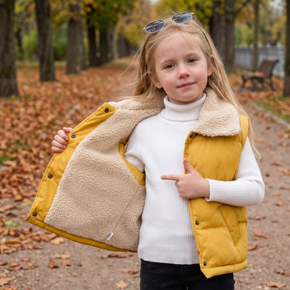 Lilo Lambswool Fleece Vest - Mustard