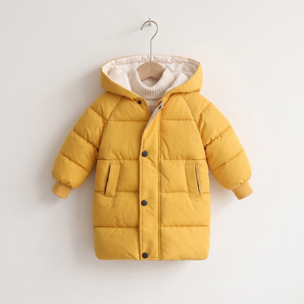 Lilo Kids Longline Padded Coat - Mustard Yellow