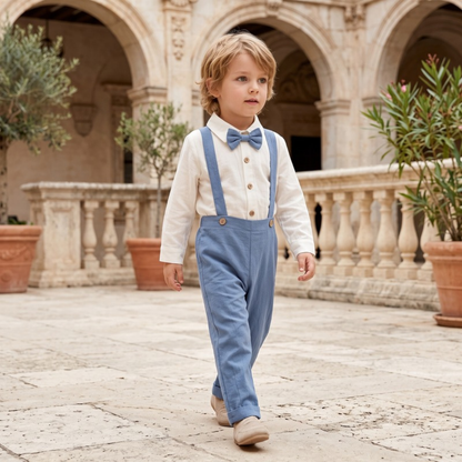Lilo Bow Tie Shirt and Trouser Set - Blue