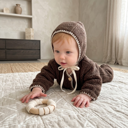 Lilo Velvet Romper - Dark Brown