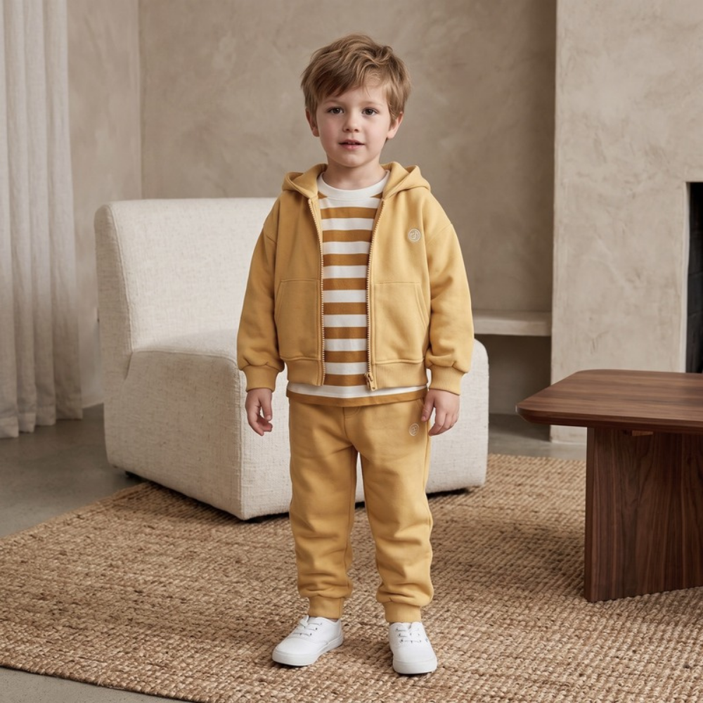 Lilo Hooded Zip Tracksuit Set - Yellow