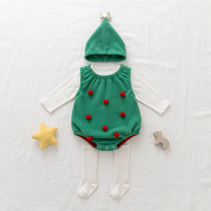Lilo Jingle Baby Christmas Romper - Green Tree