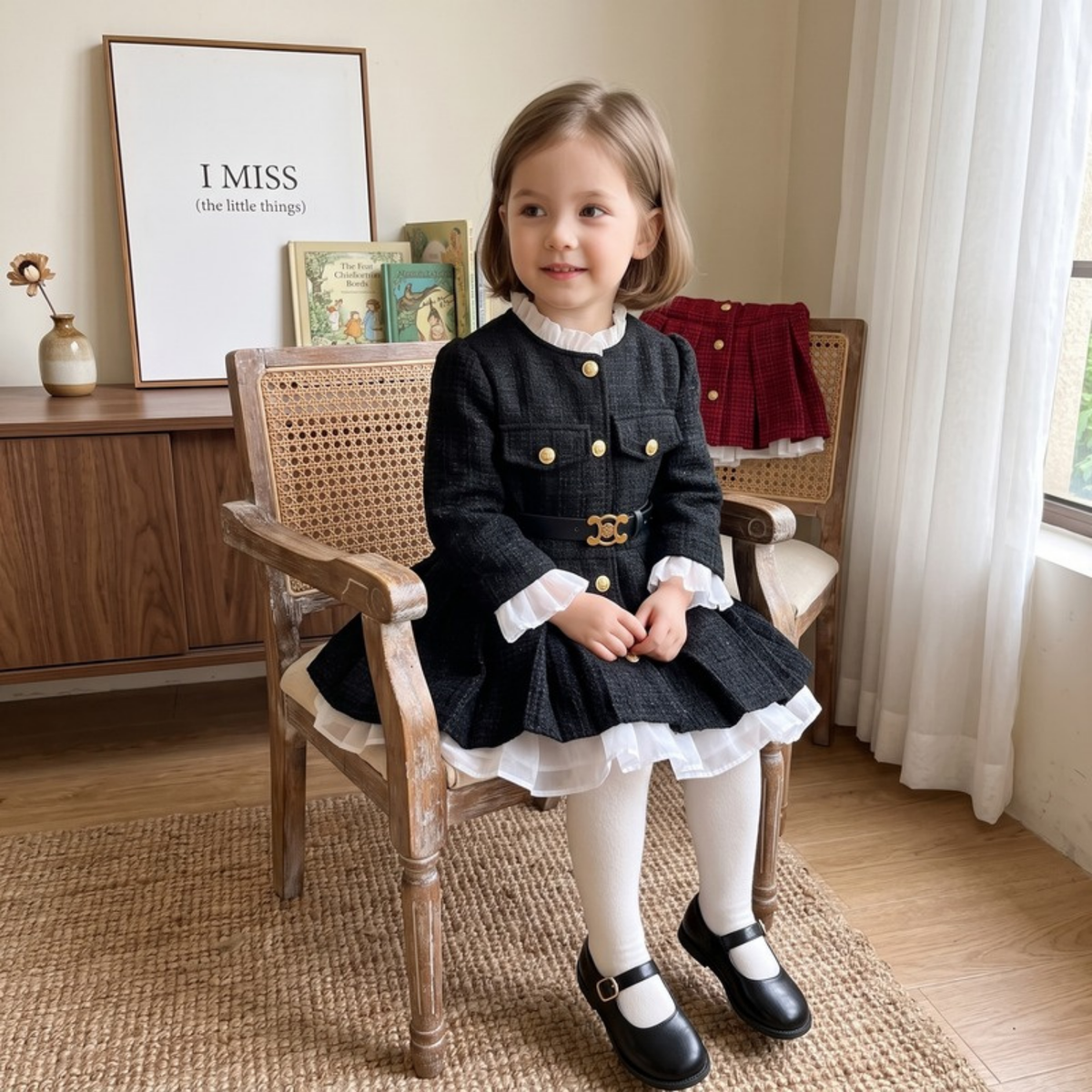 Lilo Fleece Lined Single Breasted Coat - Black