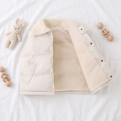 Lilo Lambswool Fleece Vest - Cream
