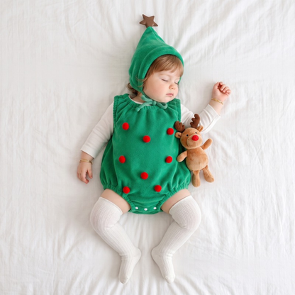 Lilo Jingle Baby Christmas Romper - Green Tree