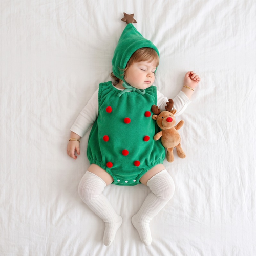 Lilo Jingle Baby Christmas Romper - Green Tree