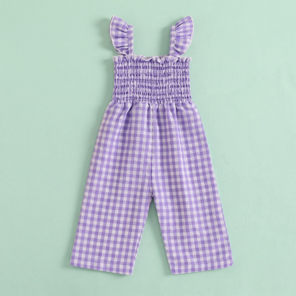 Lilo Flutter Sleeve Strap Playsuit - Purple