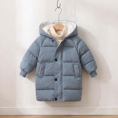 Lilo Kids Longline Padded Coat - Dusty Blue