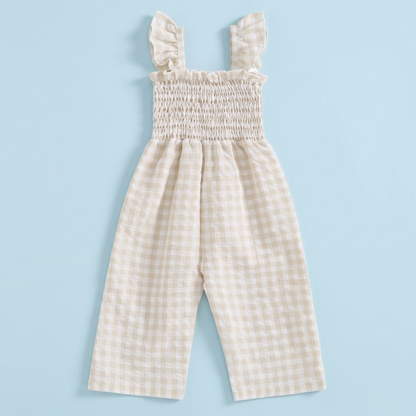 Lilo Flutter Sleeve Strap Playsuit - Sand Beige