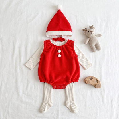 Lilo Jingle Baby Christmas Romper - Red Santa