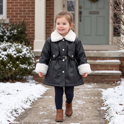 Lilo Belted Faux Leather Coat