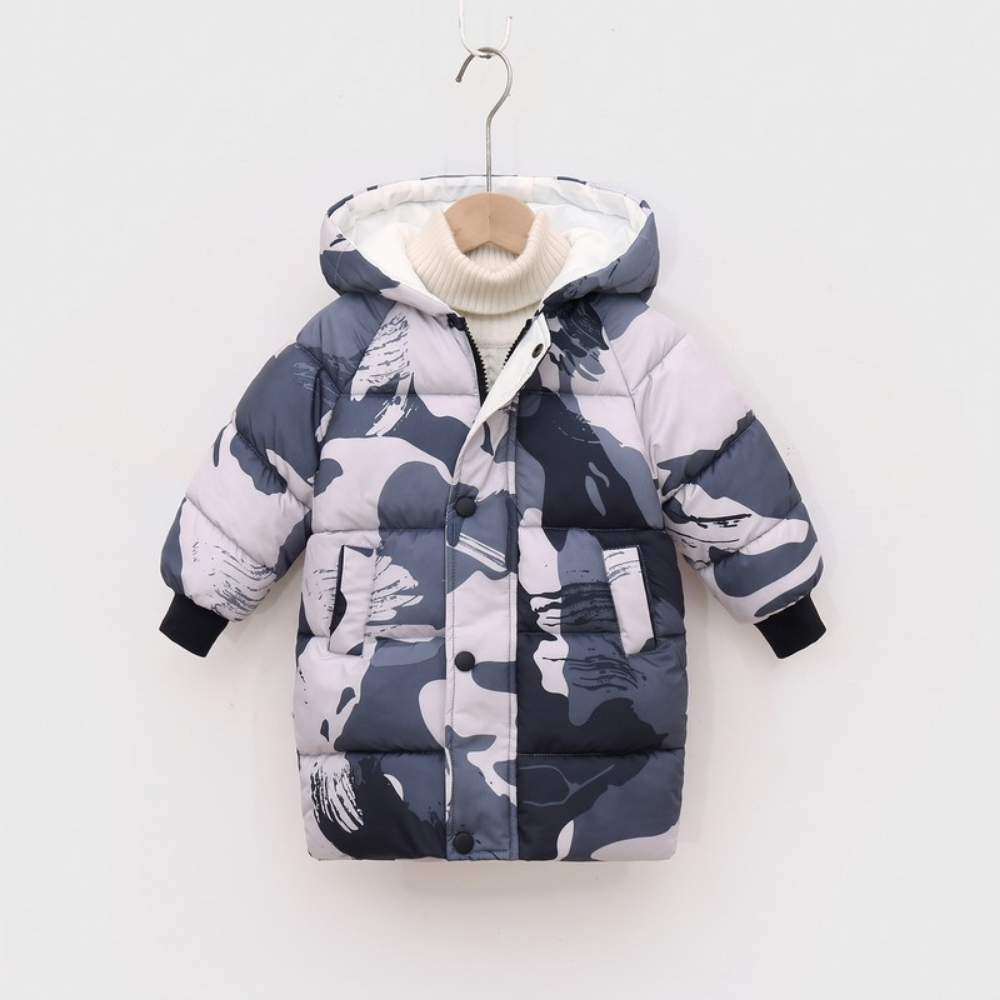 Lilo Kids Longline Padded Coat - Navy Camo