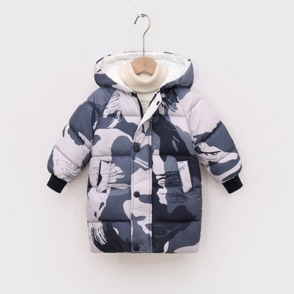 Lilo Kids Longline Padded Coat - Navy Camo