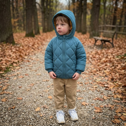 Lilo Thick Hooded Winter Coat - Teal