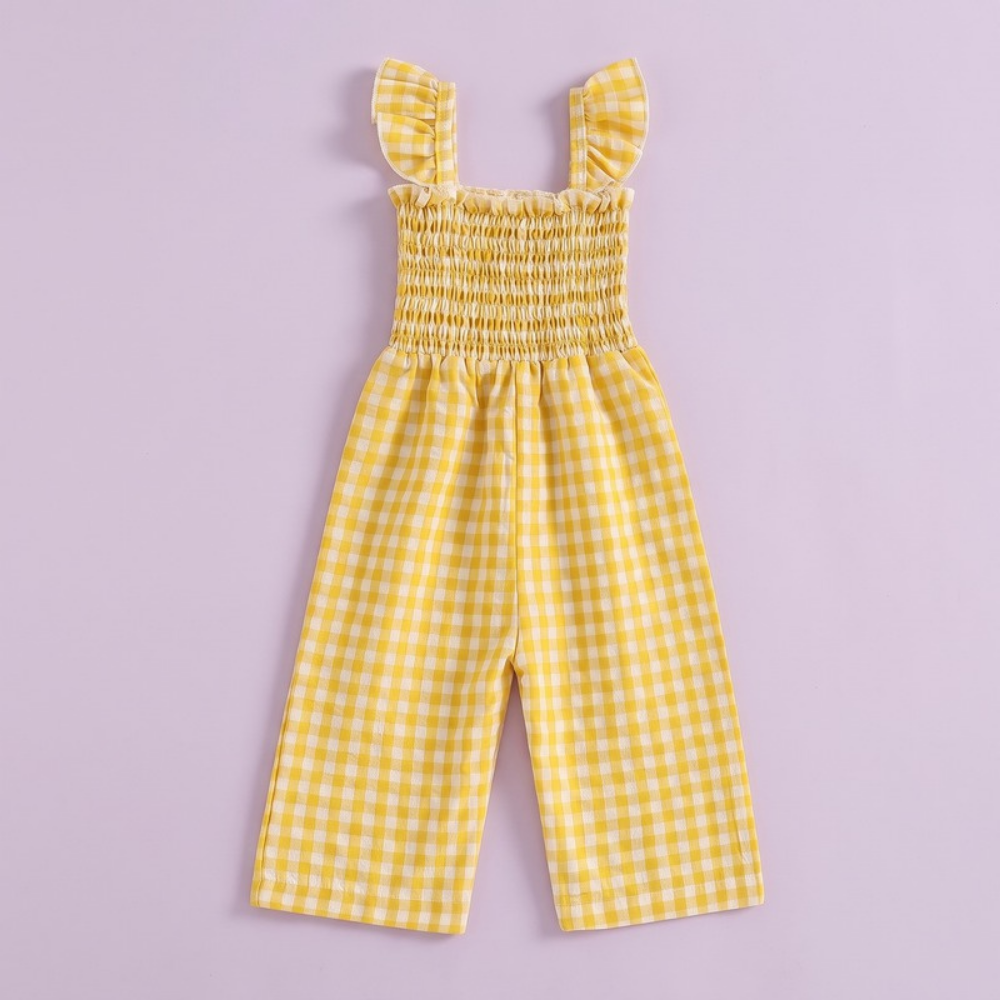 Lilo Flutter Sleeve Strap Playsuit - Yellow