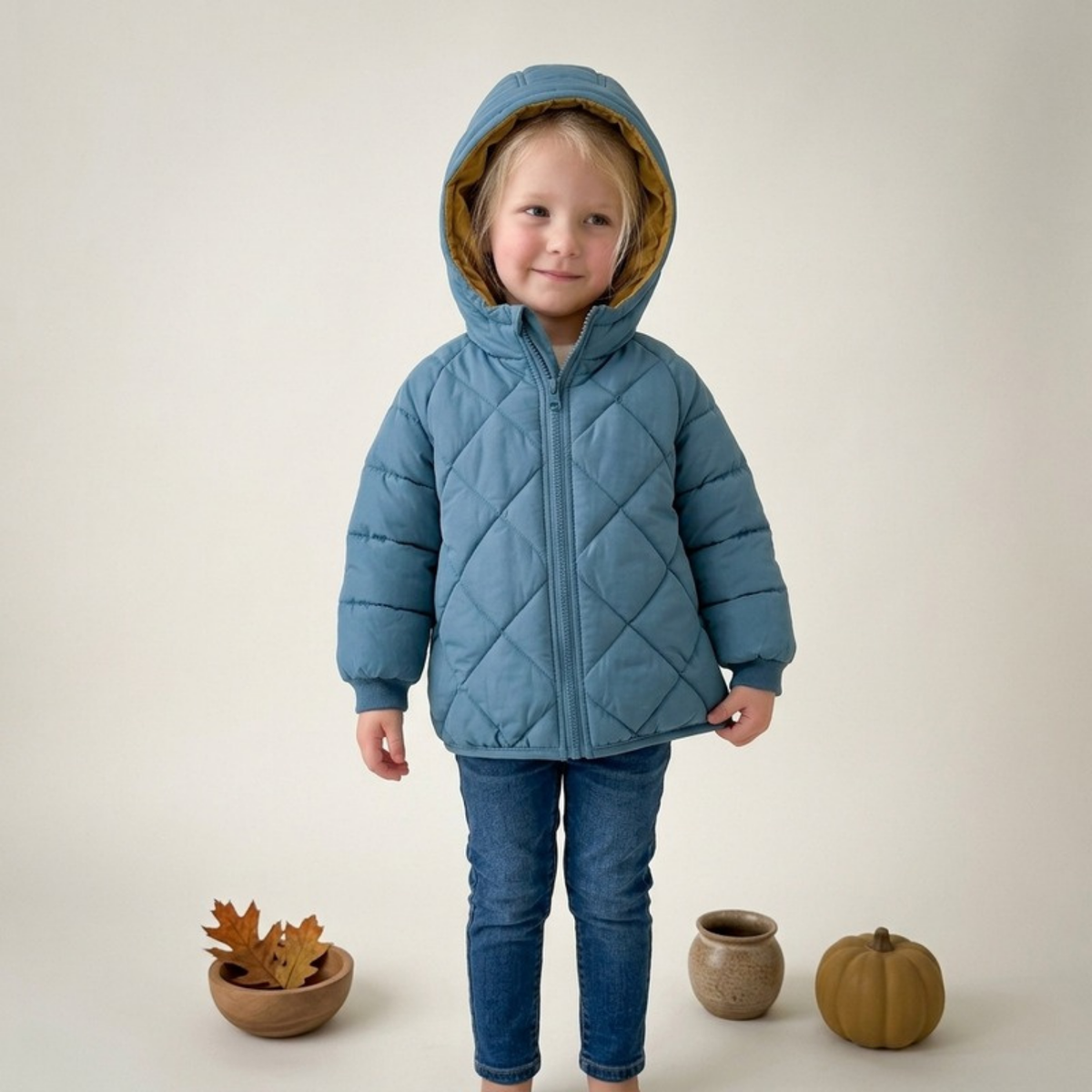 Lilo Thick Hooded Winter Coat - Teal
