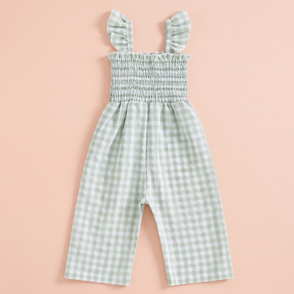 Lilo Flutter Sleeve Strap Playsuit - Green