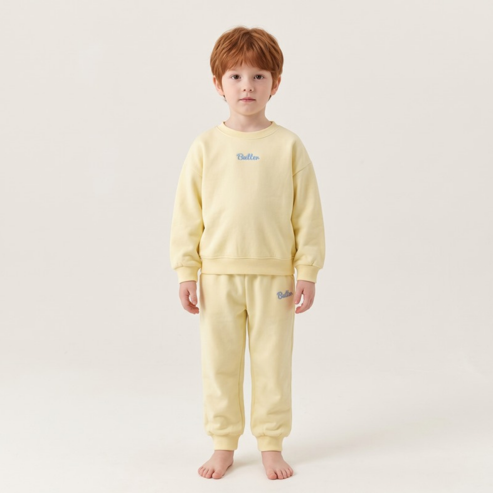 Lilo Letter Print Sweatshirt and Joggers Set - Yellow