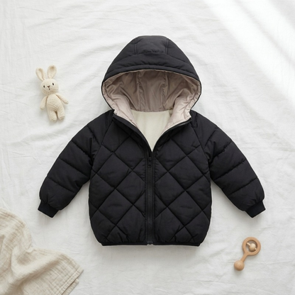 Lilo Thick Hooded Winter Coat - Black