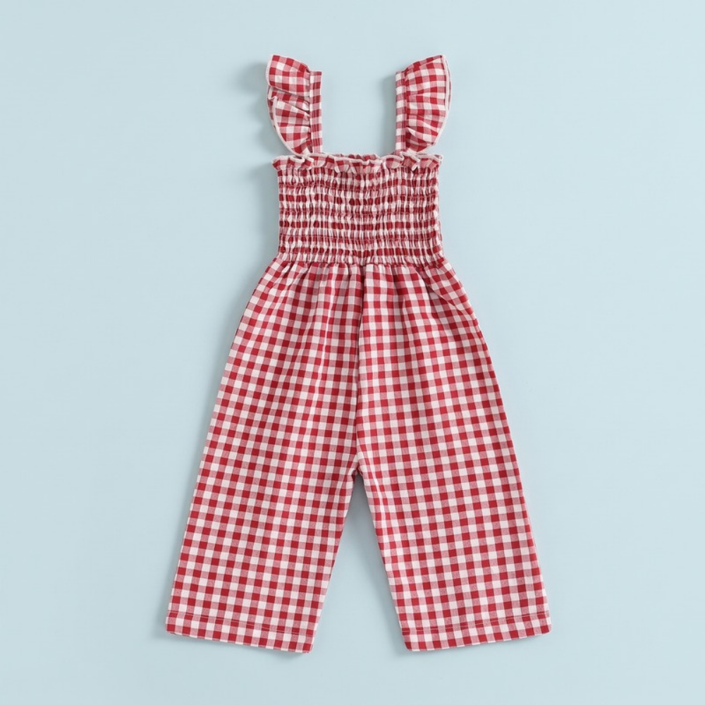 Lilo Flutter Sleeve Strap Playsuit - Red