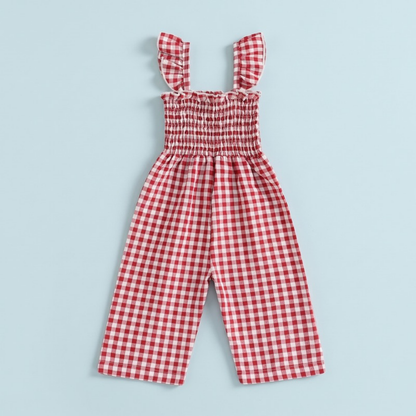 Lilo Flutter Sleeve Strap Playsuit - Red
