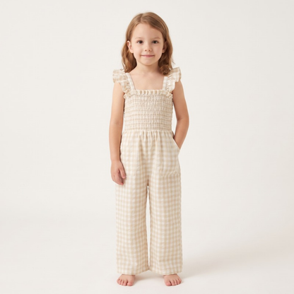 Lilo Flutter Sleeve Strap Playsuit - Sand Beige