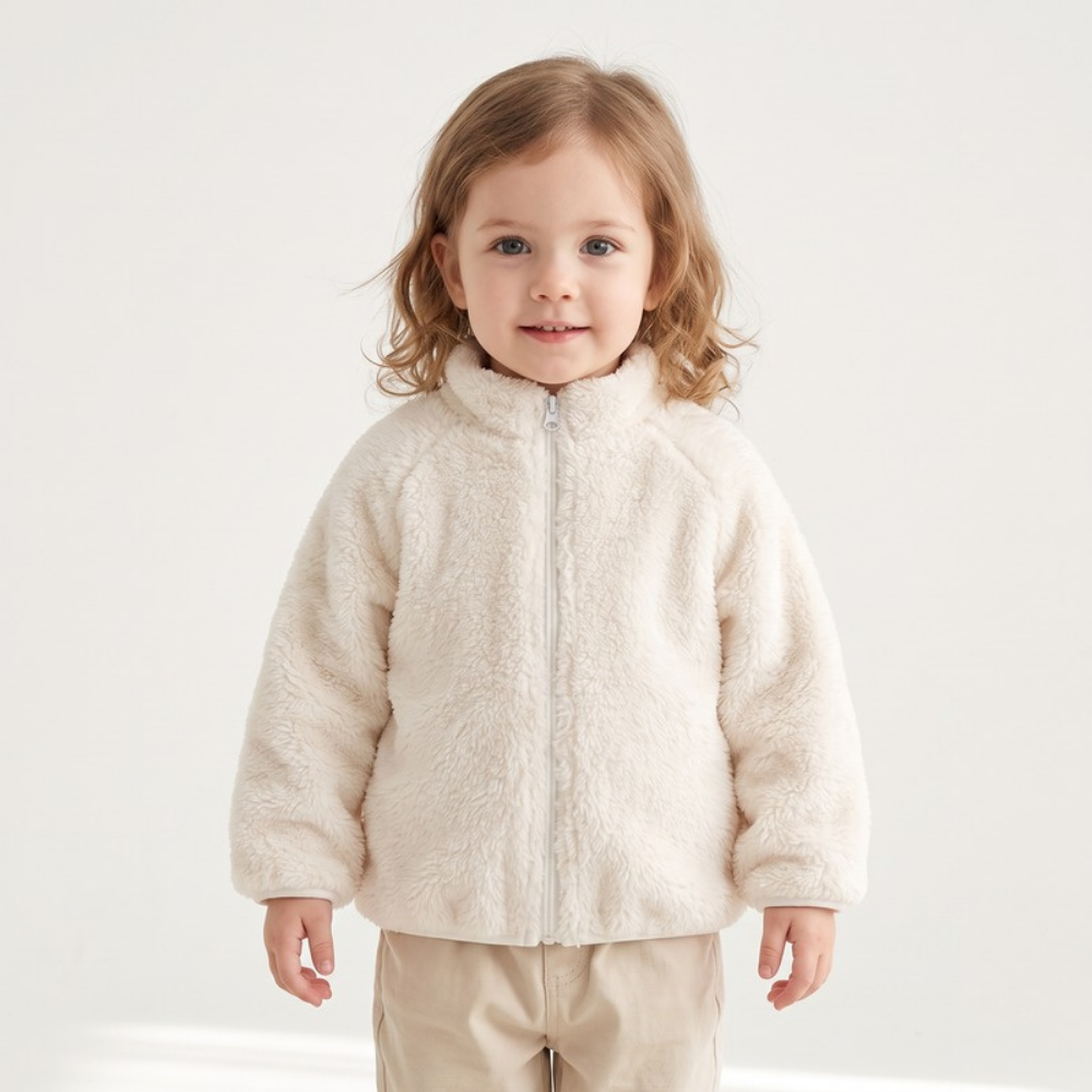 Lilo Kids Double Sided Fleece Jacket - Cream