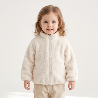 Lilo Kids Double Sided Fleece Jacket - Cream