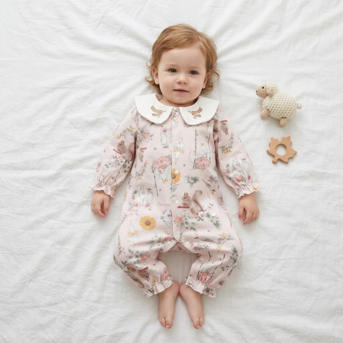 Lilo Cotton Kimono Romper - Blush Garden