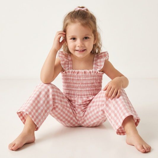 Lilo Flutter Sleeve Strap Playsuit - Pink