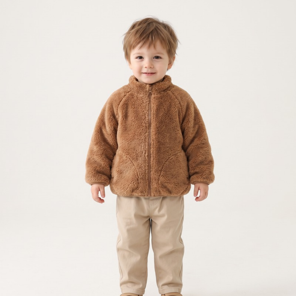 Lilo Kids Double Sided Fleece Jacket - Camel