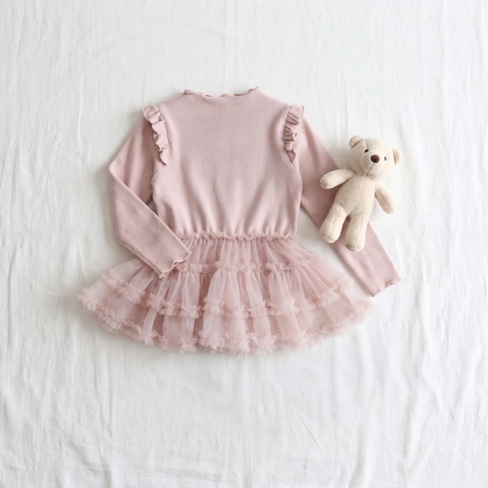 Lilo Cloud Girls Mesh Dress - Pink