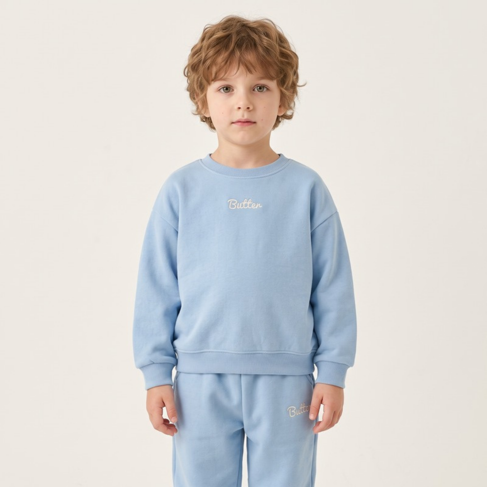 Lilo Letter Print Sweatshirt and Joggers Set - Light Blue