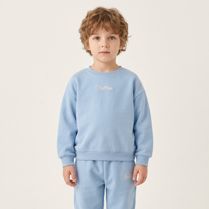 Lilo Letter Print Sweatshirt and Joggers Set - Light Blue