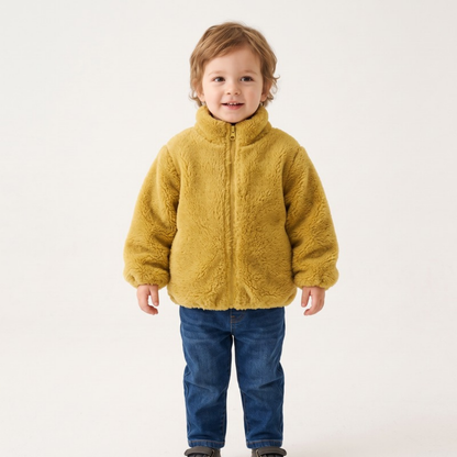 Lilo Kids Double Sided Fleece Jacket - Mustard Yellow