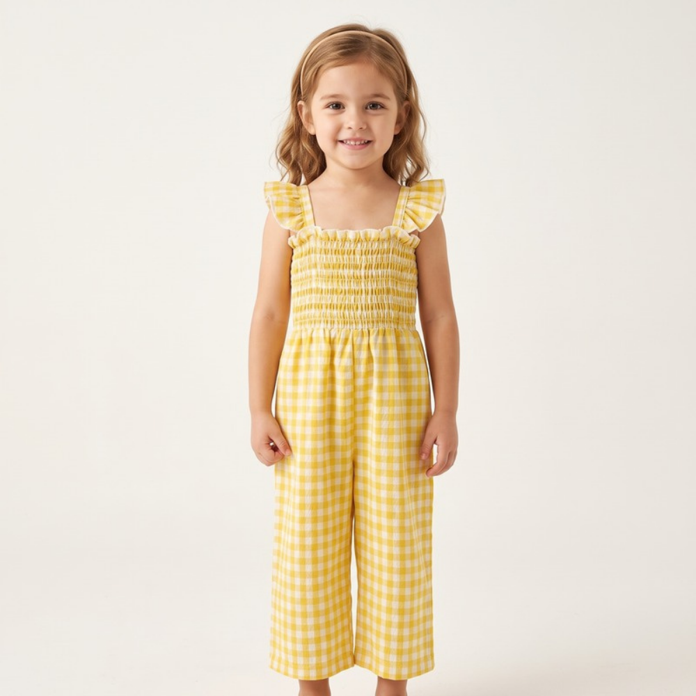 Lilo Flutter Sleeve Strap Playsuit - Yellow