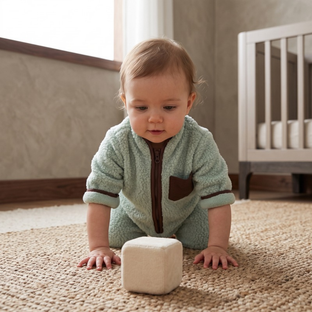 Lilo Lamb Fleece Baby Jumpsuit - Mint