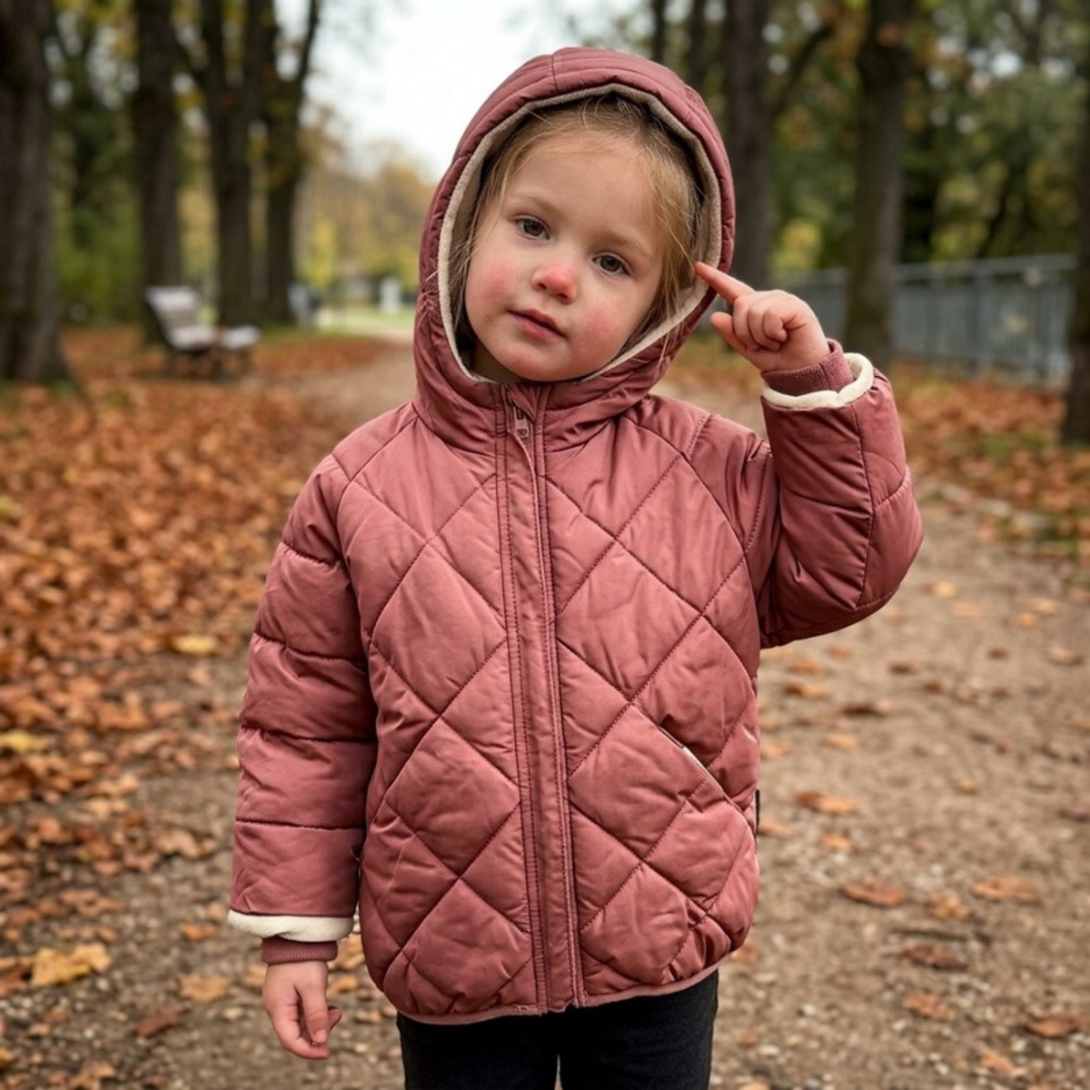 Lilo Thick Hooded Winter Coat - Dusty Rose