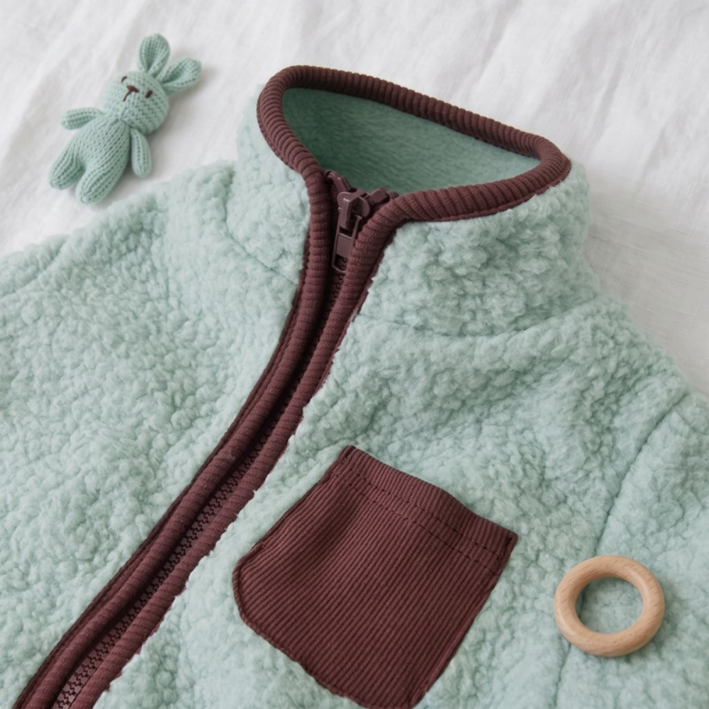Lilo Lamb Fleece Baby Jumpsuit - Mint