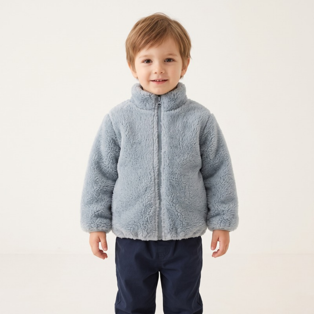 Lilo Kids Double Sided Fleece Jacket - Dusty Blue