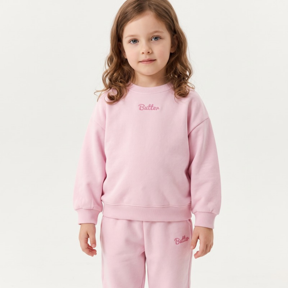 Lilo Letter Print Sweatshirt and Joggers Set - Pink
