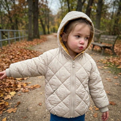 Lilo Thick Hooded Winter Coat - Cream