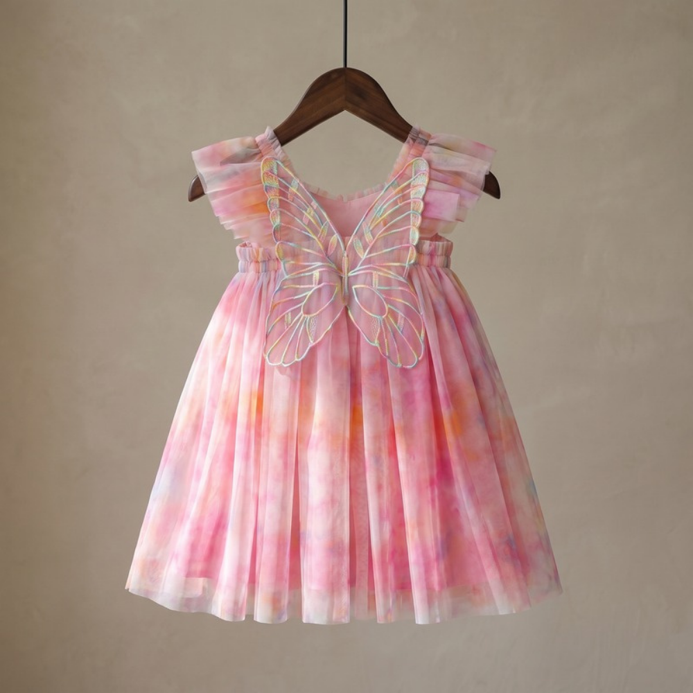 Lilo Rainbow Wings Tutu Dress - Pink Watercolour