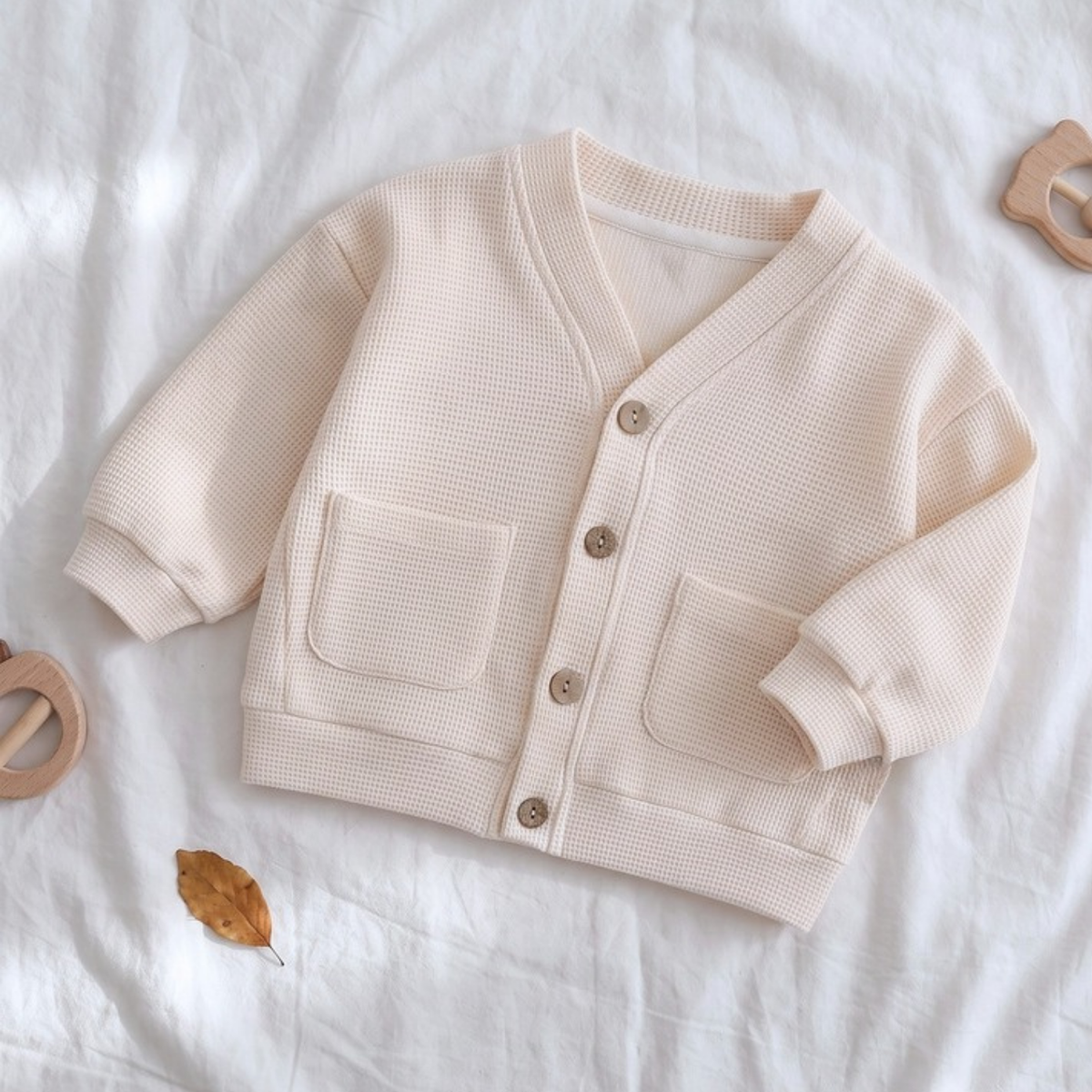 Lilo Waffle Cardigan Jacket - Oat