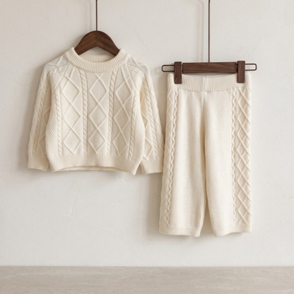 Lilo Knit Top and Pants Set - Beige
