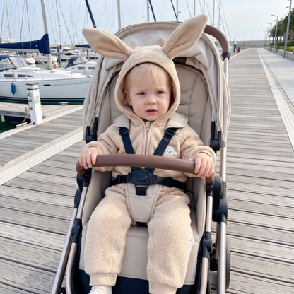 Lilo Bunny Ear Hooded Snowsuit - Oatmeal Beige