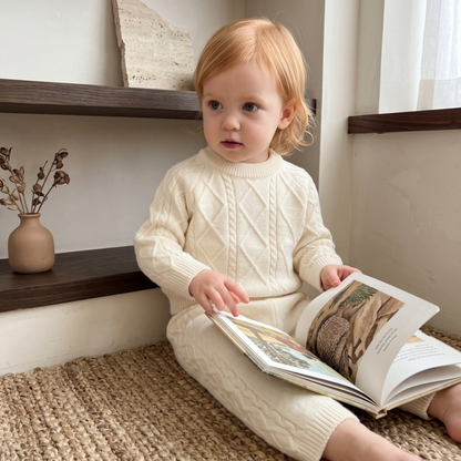Lilo Knit Top and Pants Set - Beige