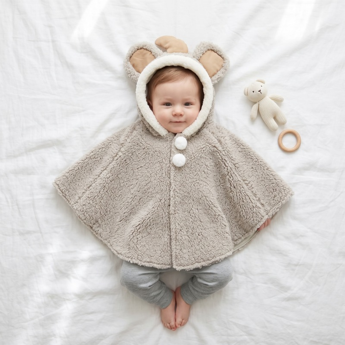 Lilo Dinosaur Hooded Cape - Taupe Grey Ears