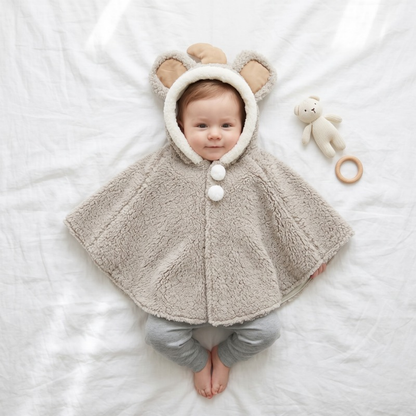 Lilo Dinosaur Hooded Cape - Taupe Grey Ears